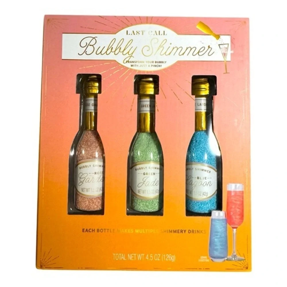 3/$25 Bubbly Shimmer Coastal Cocktail Drink Mix Set Prosecco Shimmer Toppers